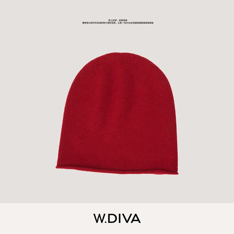 W.Diva【衬托】100羊绒日常户外运动旅行针织羊绒帽4H0324256
