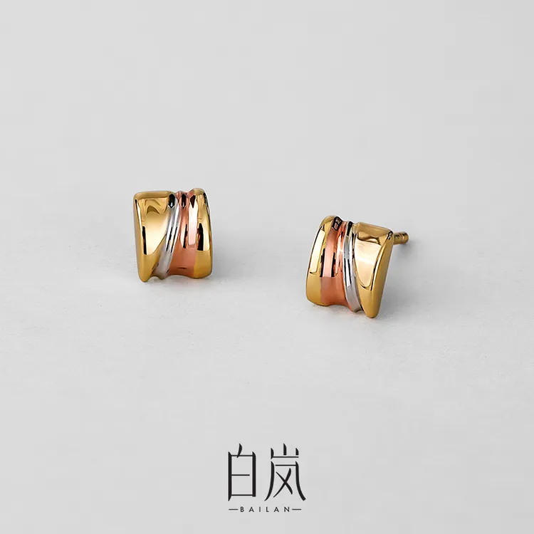 925银耳饰 【11月上新】白岚三色丹岩耳钉925银耳环精致小巧ED4822