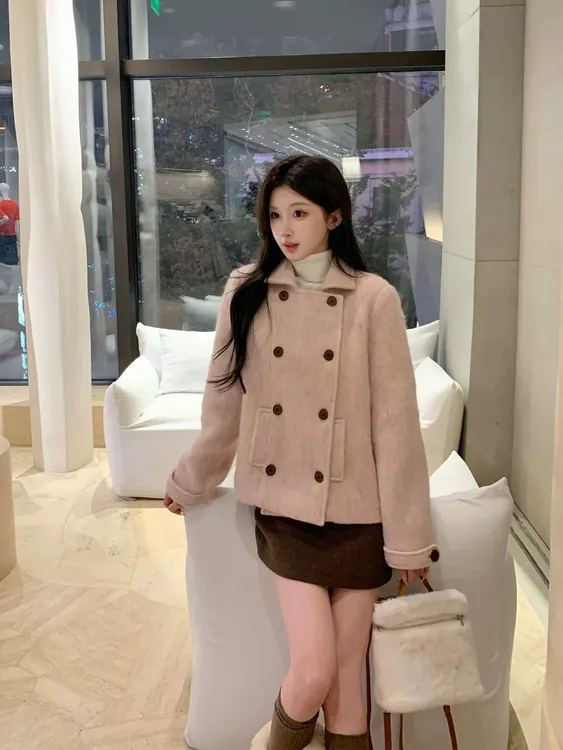 加厚深冬独特超好看呢子大衣女入冬季2025新款毛呢外套小个子短款