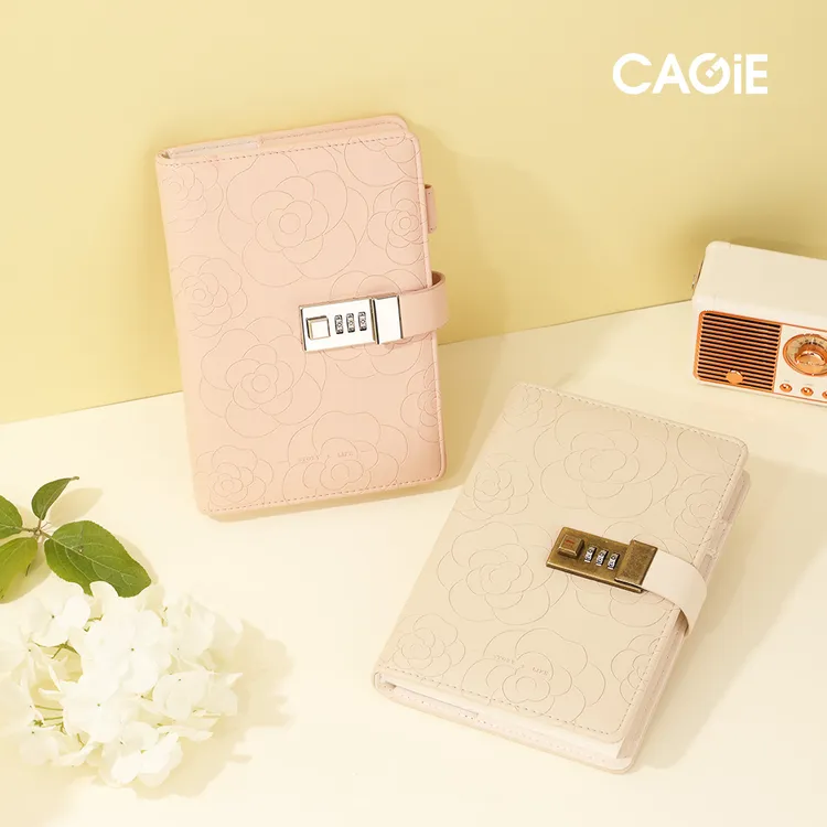 CAGIE/卡杰新款密码本带锁日记本本子高颜值记事本少女心可定制