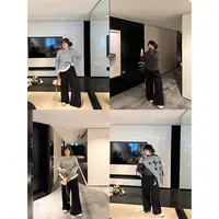 老章和小胖PONGKIKI双腰头莱赛尔休闲裤垂坠感小个子休闲直筒裤子
