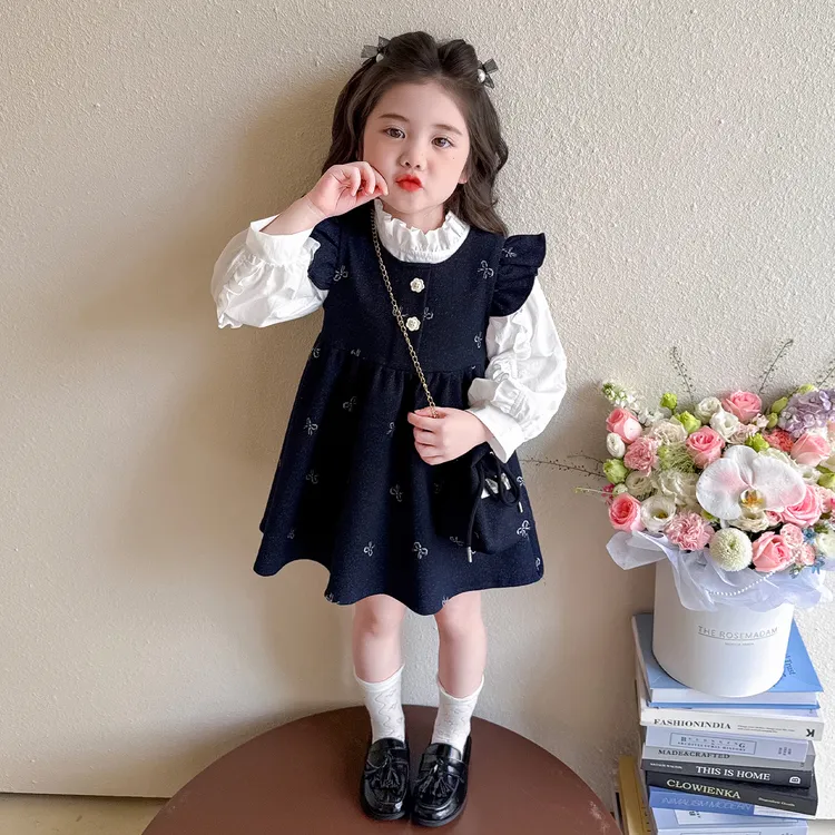 女童连衣裙套装春秋2025新款洋气秋季时尚甜美宝宝长袖秋装两件套