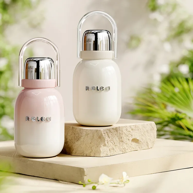 Relea/物生物保温杯行意316L不锈钢正品带吸管女生专用大容量水杯
