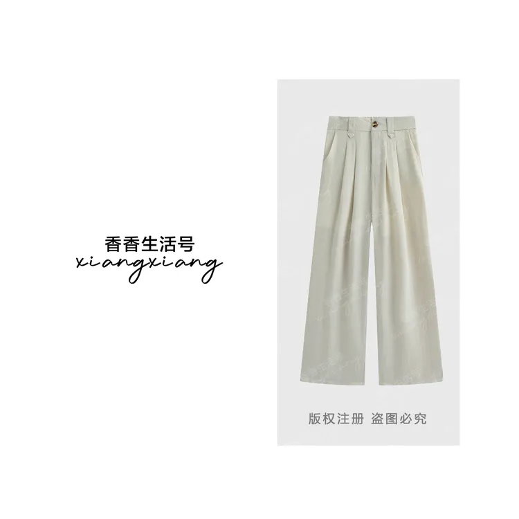 【松弛亚麻裤】薄款新款高腰垂感休闲阔腿裤宽松阔腿裤1360
