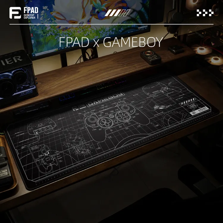 FPAD富派德GAMEBOY电竞游戏桌垫超大顺滑细面鼠标垫FPS线稿键盘垫