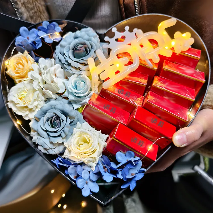 情人节圣诞节玫瑰花装烟礼盒DIY材料款送男友老公父亲生日礼物