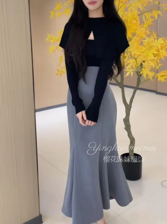 樱花妹妹 优雅到犯规！高腰显瘦包臀修身鱼尾半身裙