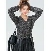 质感双生//co&sheng小个子女款毛衣针织慵懒双生设计V领百搭