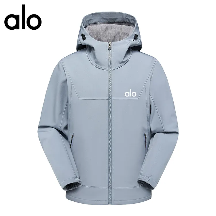 alo舒适秋季软壳衣户外运动防风防水连帽软壳冲锋衣外套防泼水
