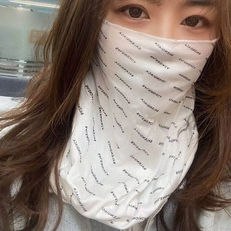 骑行防晒面罩女夏季防紫外线冰丝遮脸口罩遮脖子护颈一体面纱脸罩