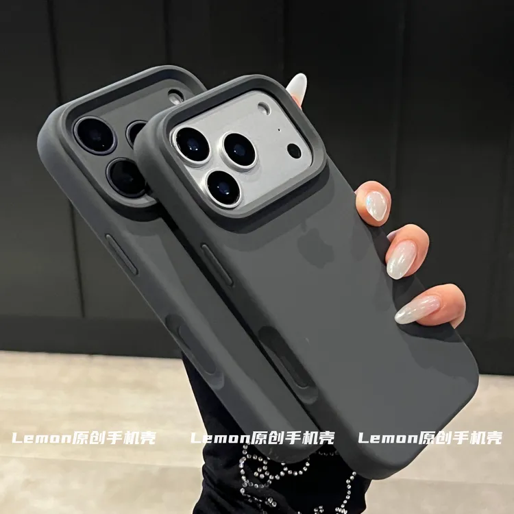 石墨色适用苹果17promax手机壳16液态硅胶iphone14简约13纯色1211