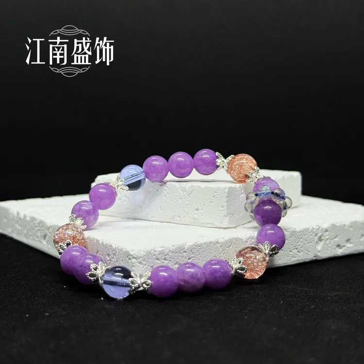 【江南盛饰·紫雾星眠】925银熏衣紫水晶手串玻利维亚紫超七水晶手链