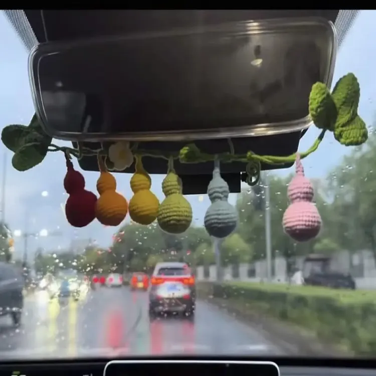 【百变】七彩葫芦车挂护路毛线手工diy材料挂件寓意配饰自制编织
