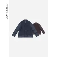 COCOLAN【朱古力】90白鹅绒绵羊毛针织拼接休闲鹅绒服女CL8YR1361