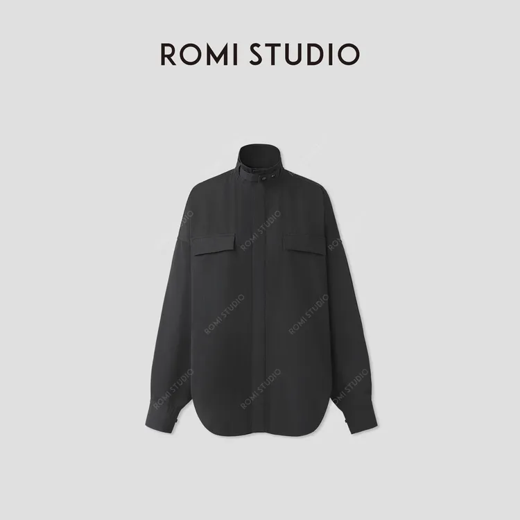ROMI STUDIO“自我洒脱”牛津纺立裁肌理感风衣夹克外套RWCAWA4565