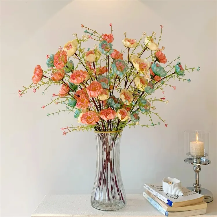 轻奢仿真杜鹃干花摆设假花客厅餐桌茶几干花花束装饰家居摆件热门