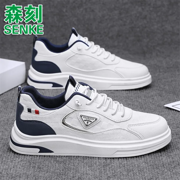 男鞋2025新款一脚蹬懒人鞋轻奢增高厚底休闲潮鞋百搭简约小白鞋