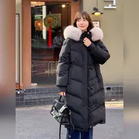 法儿家韩国限定【双十二92折【极地暖狐】FS511W044毛领牛角扣羽绒服