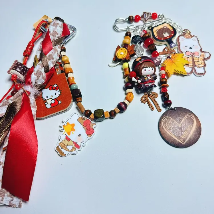 手作diy多巴胺手机链包挂钥匙扣挂件配件成品