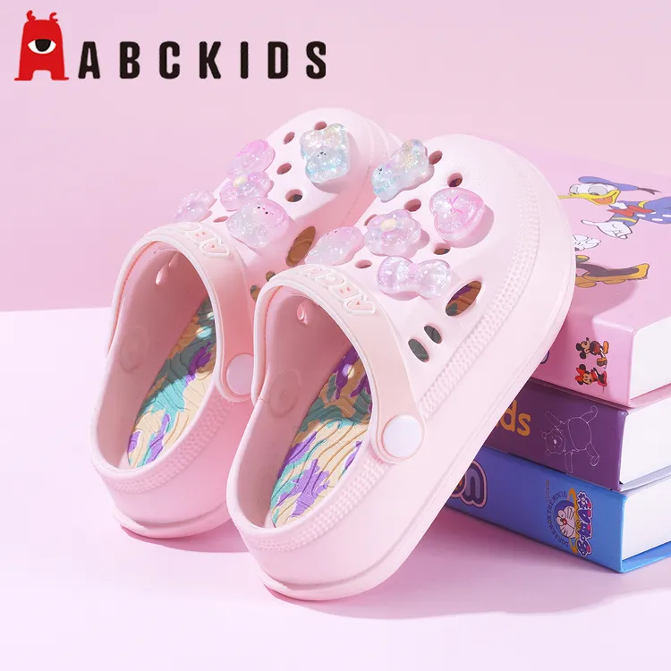 Abckids儿童拖鞋女童拖鞋夏季可爱潮流公主风女孩防滑软底凉拖鞋