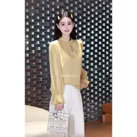 36-宝儿家含幂BK305925309CC秋季新款澳洲纯羊毛盘扣公主袖上衣