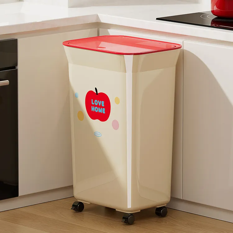 橱明星免弯腰苹果垃圾桶高颜值新款厨房垃圾桶客厅加厚大号收纳桶