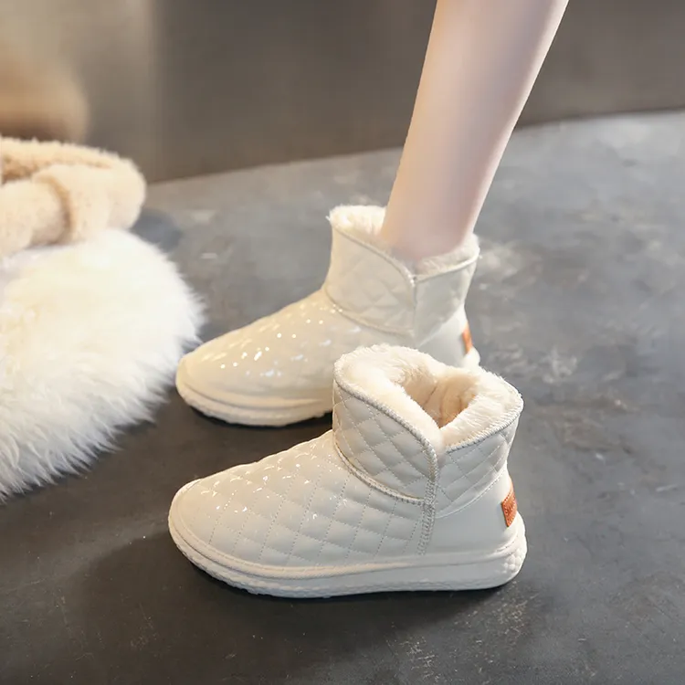东北大棉雪地靴女2024新款冬季防水防滑一脚蹬加绒保暖雪地棉鞋子