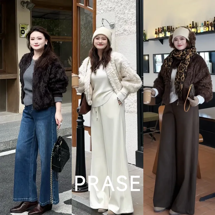 PRASE·杨杨【雪域冬日】微胖大码女秋冬保暖短款毛毛外套PR25351