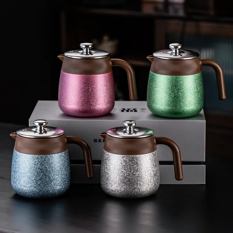 2025新款保温焖茶壶便携覆钛泡茶壶高档轻奢茶水分离保温壶闷泡壶