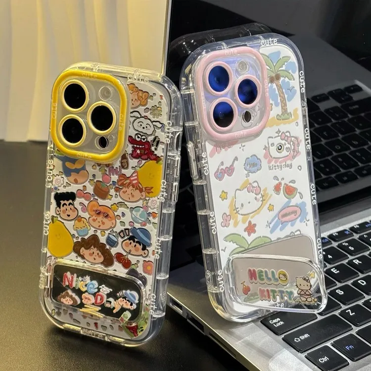 椰树KT小新镜子支架适用苹果15/16promax手机壳vivo华为oppo小米