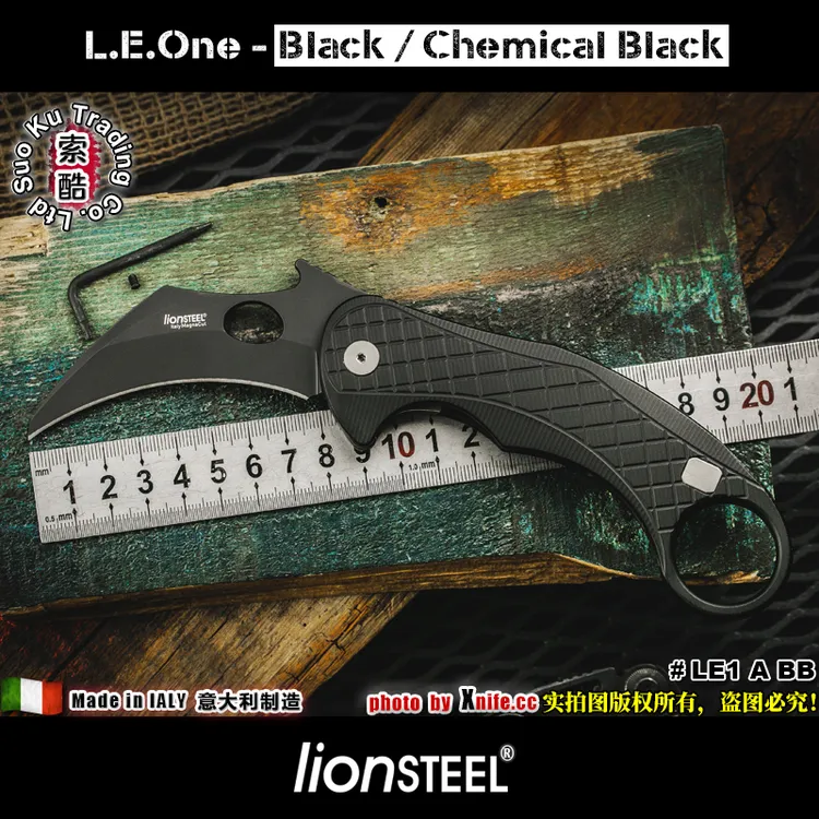 意大利进口LionSteel钢狮LEONE爪刀Magnacut全黑暗影版爱默生折刀