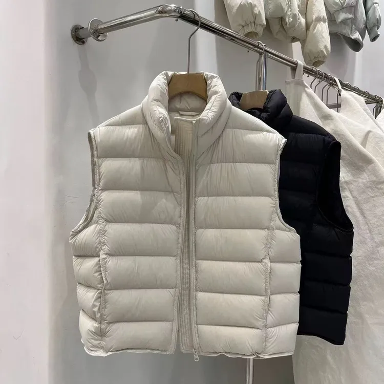 超好看的小排骨白鸭绒马甲女短款2025秋冬新款白鸭绒龟背背心坎肩