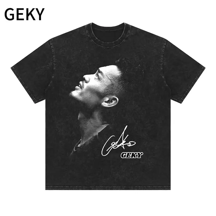 geky*林丹、超级丹数码直喷美式复古索罗娜男生设计感夏季短袖