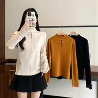 纯欲高领镂空拼接蕾丝边针织上衣时尚百搭2025秋冬新款胖mm大码女