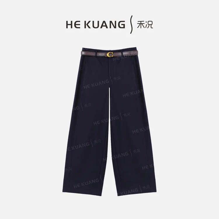 禾况HEKUANG琥珀流光【街区随想】羊毛简约精致腰带休闲裤K655 0985