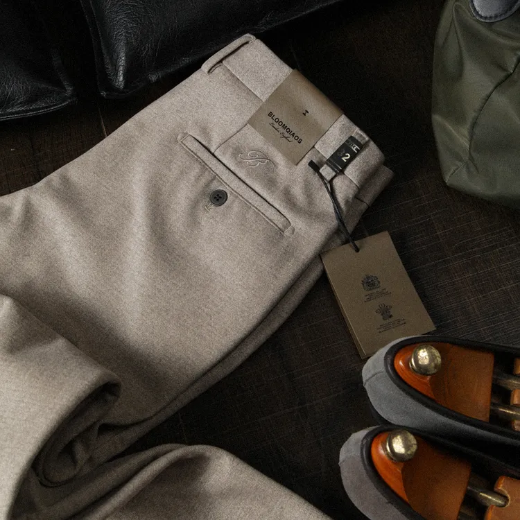 老公必入！秋冬男士毛呢厚休闲裤，抗风显精神宽松版型冬季厚款男士