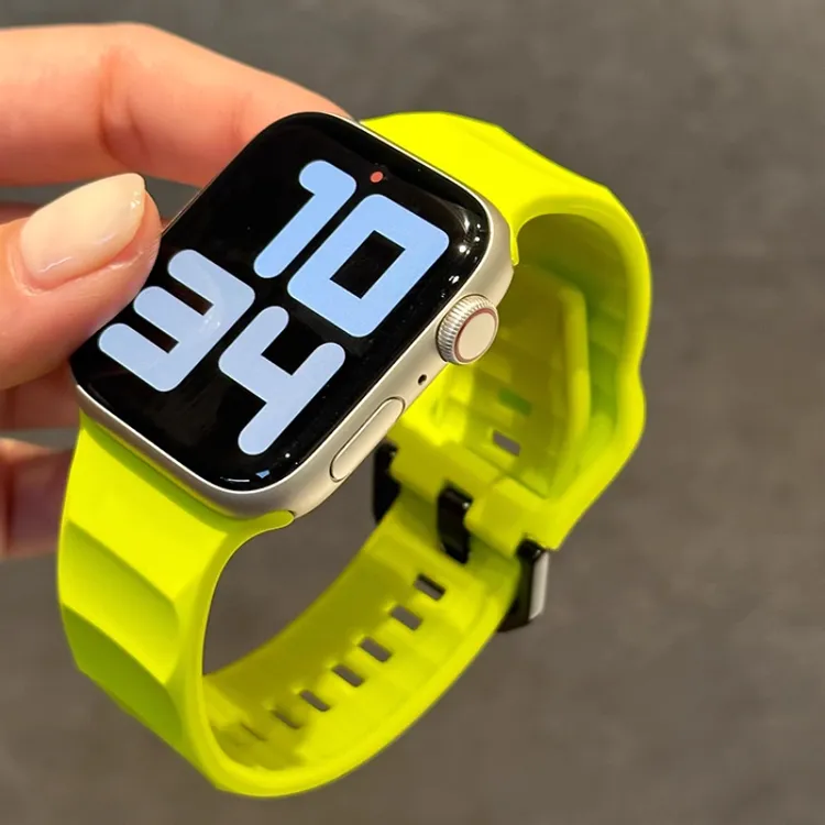 适用苹果手表波纹硅胶表带applewatchs10透气运动iwatchs9夏天s8