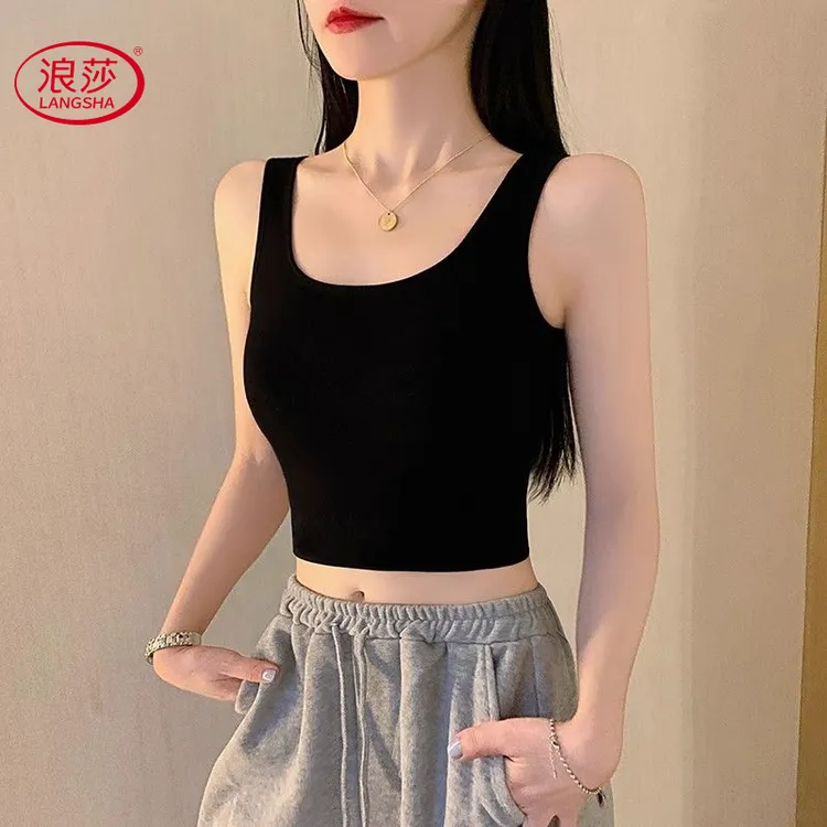 浪莎吊带背心女内搭美背内衣遮副乳外穿黑色打底衫女2025新款爆款