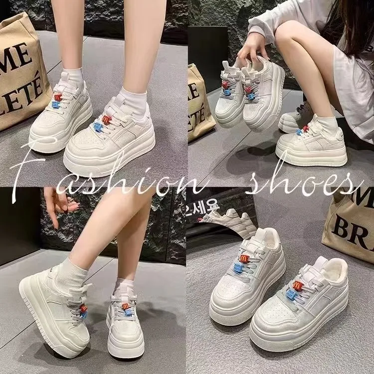 2025新款春季厚底小个子小白鞋增高休闲板鞋学生女鞋