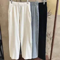 【橙庐】57k058松弛风弹力银丝灯芯绒直筒裤 春秋女款松紧腰显瘦