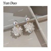 铜合金亚克力耳饰 云朵定制【雪绒花】仙气立体花朵耳钉LE58