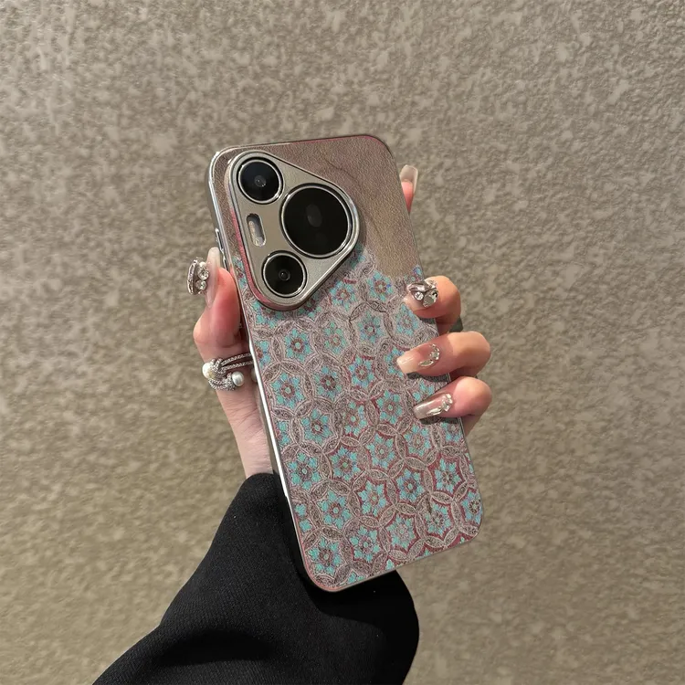 敦煌花纹适用华为pura80pro手机壳mate70air新款70小羊皮nova15女
