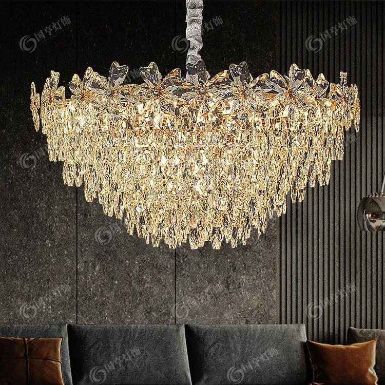 国亨法式轻奢进口K9水晶客餐厅主卧水晶吊灯创意轻奢奢华大气吊灯