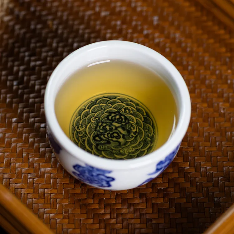五里雾青花麒麟缸杯景德镇手绘高端压手杯仿古仿明代主人杯茶具