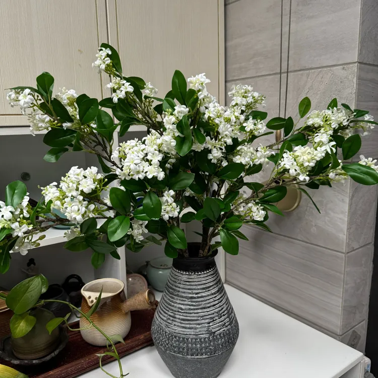 掬涵千里香仿真花桂花客厅餐桌花花艺摆件假花插花装饰摆设【荐】