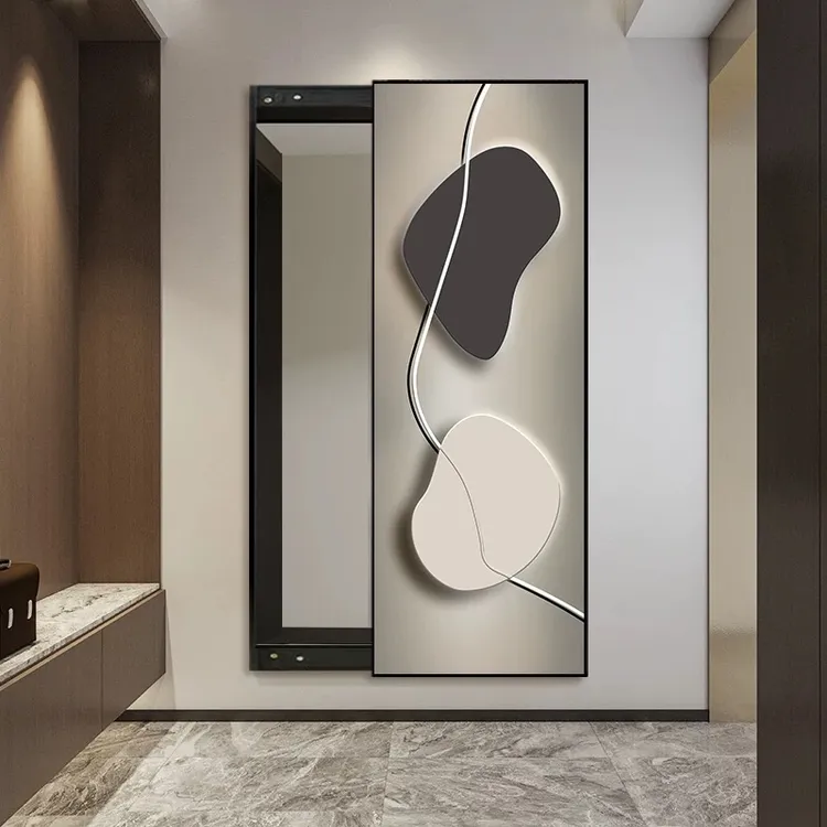 时来运转艺术推拉隐藏镜子卧室试衣隐藏式推拉全身镜