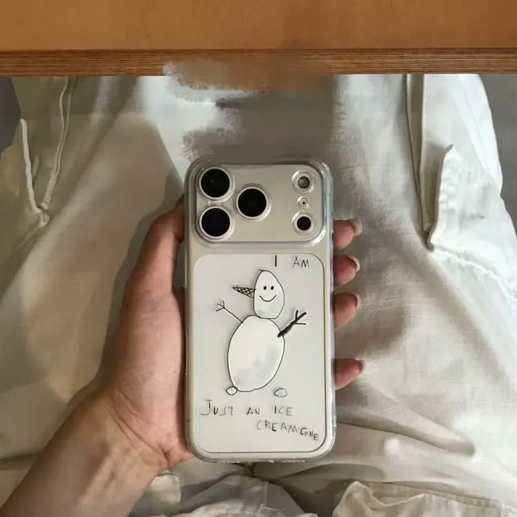 韩系小众插画适用iphone17Promax/16太空手机壳华为P70vivo小米15