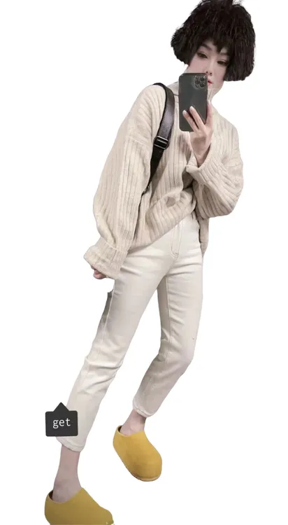 【佳老板】“96088”#冬款新款韩版时尚洋气炸街植绒烟管裤