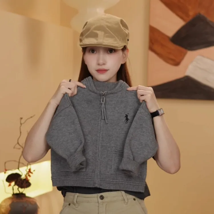 24513新款韩版刺绣秋冬儿童男女口袋拉链开衫外套