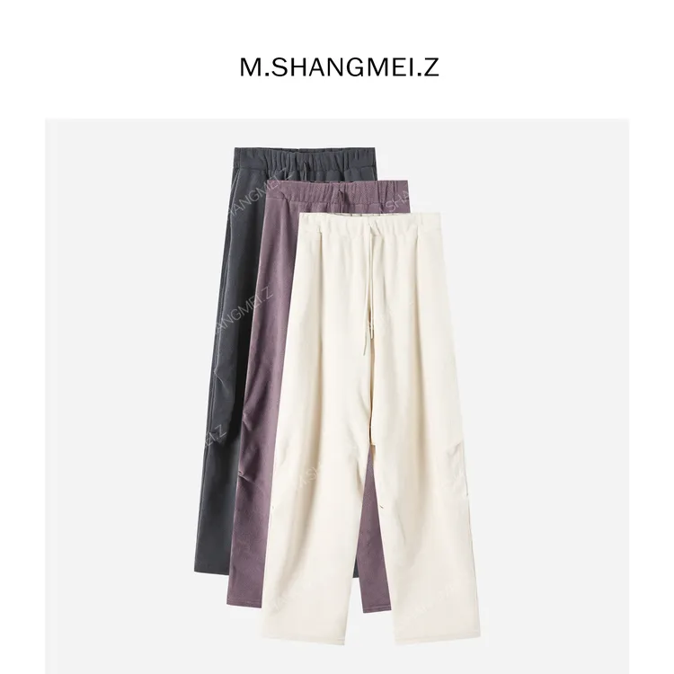 M.SHANGMEI.Z/沐熙【奔赴山海】美大哥瑶粒双面系绳休闲裤X113275